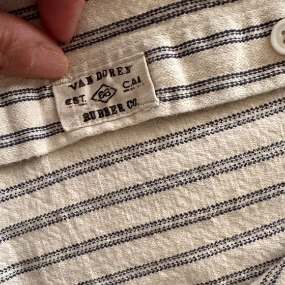 Gently Loved Striped Beige and Blue Boys Shirt by VANS - Picture 2 of 7